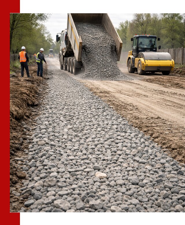 Доставка щебня для отсыпки дорог в Электростали высокого качества