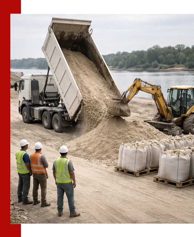 Доставка речного песка в Электростали самосвалами и погрузкой