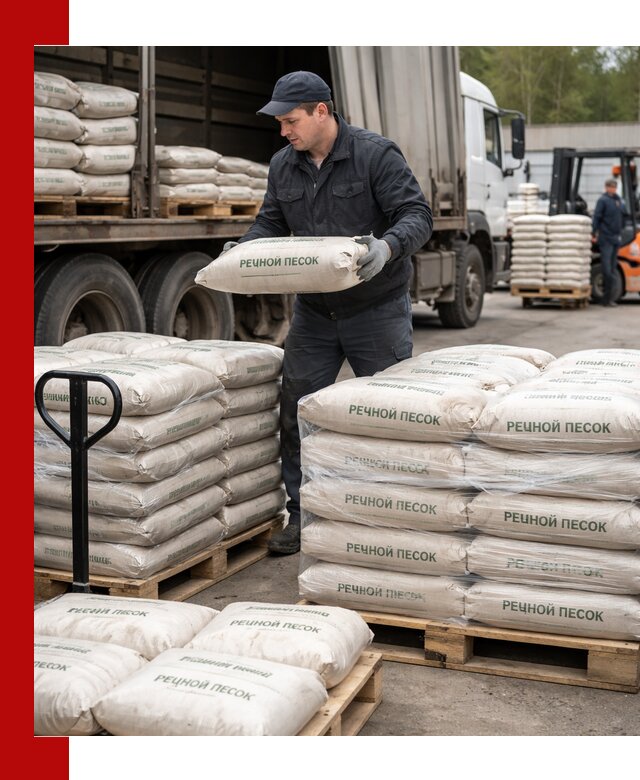 Речной песок в мешках с доставкой в Электростали