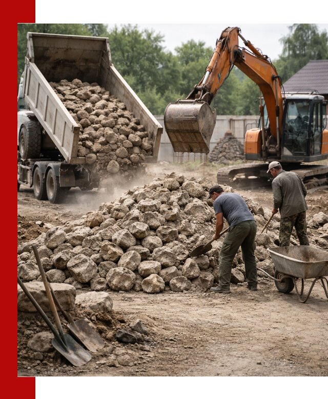 Доставка и разгрузка бутового камня в Электростали