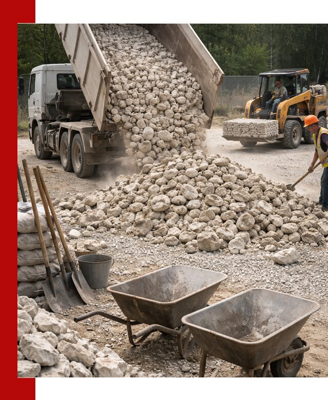 Доставка и продажа бутового известнякового камня в Электростали