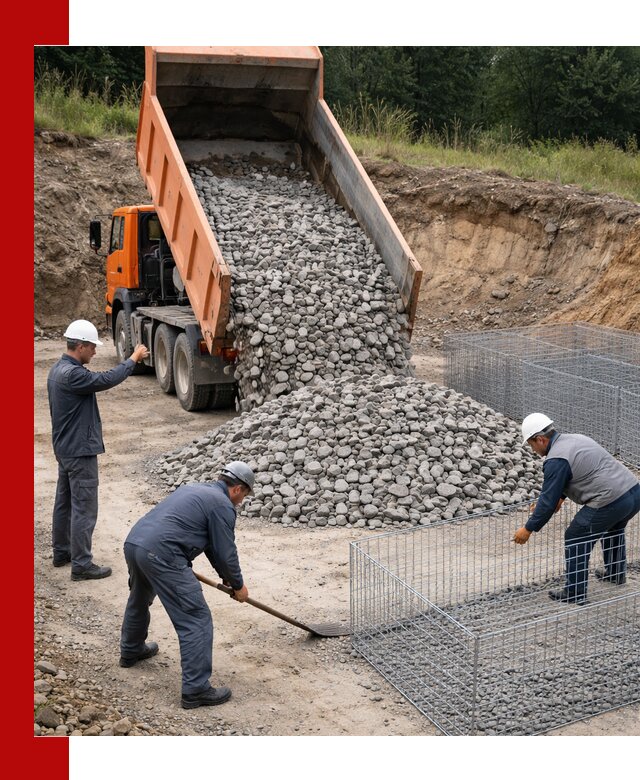 Камень для габионов с доставкой в Электростали быстро и надёжно
