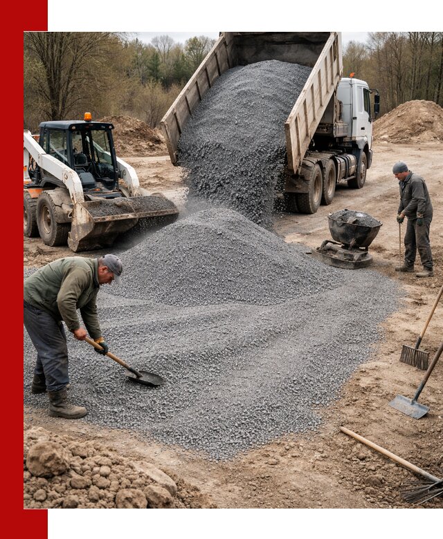 Отсев для подсыпки в Электростали — доставка и подсыпка на участок