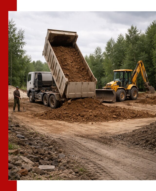 Доставка суглинка самосвалами в Электростали подсыпка и планировка