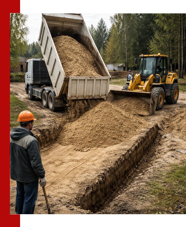 Доставка песчаного грунта в Электростали для строительных работ