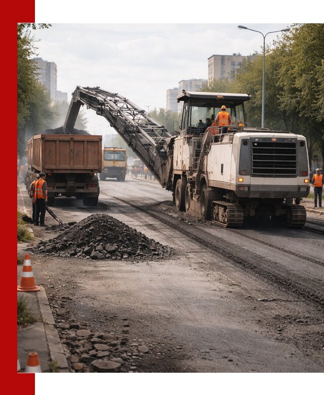 Фрезерованный асфальт в Электростали — удаление и вывоз старого покрытия