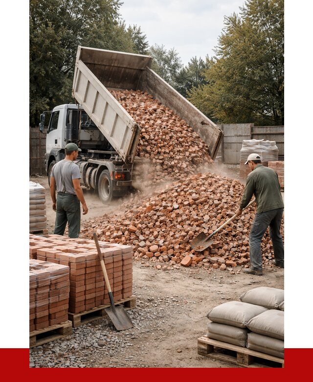 Бой кирпича в Электростали с доставкой от 4255 руб/куб | ПРОНЕРУДЭлк